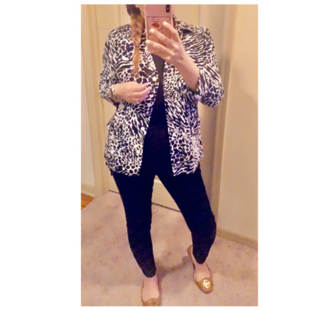 Animal print Blazer (3/4 Sleeve)
